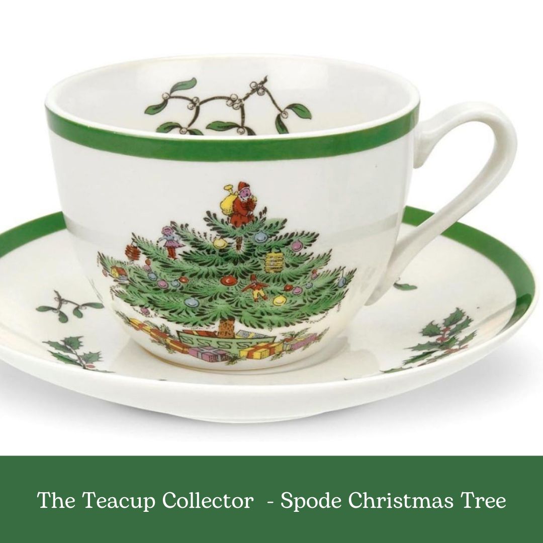 Spode Christmas Tree SOCK SET | Vintage Teacup Collector Series | Fingering weight | Christmas