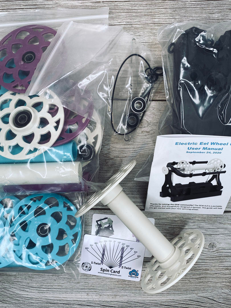 DESTASH | Electric Eel Wheel 6.0 PLUS Lazy Kate PLUS roving