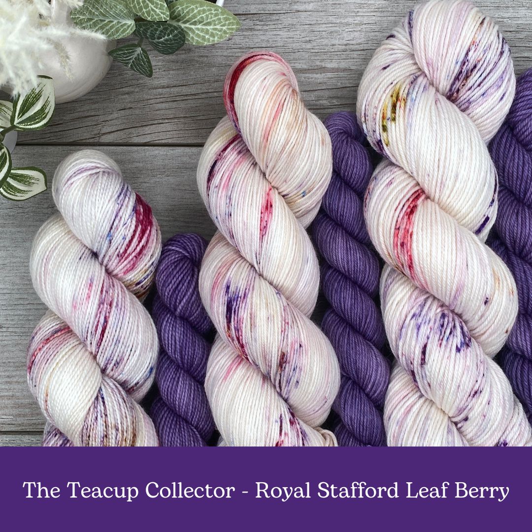 Royal Stafford Leaf Berry SOCK SET  |  Vintage Teacup Collector Series  |  Choose Fingering or DK weight