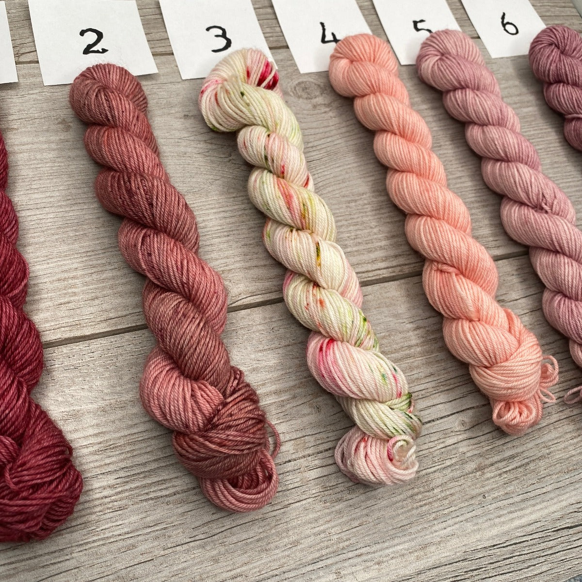 Mini Singles  |  Red and Pink Choices  |  SHEEPISHsock  |  fingering weight