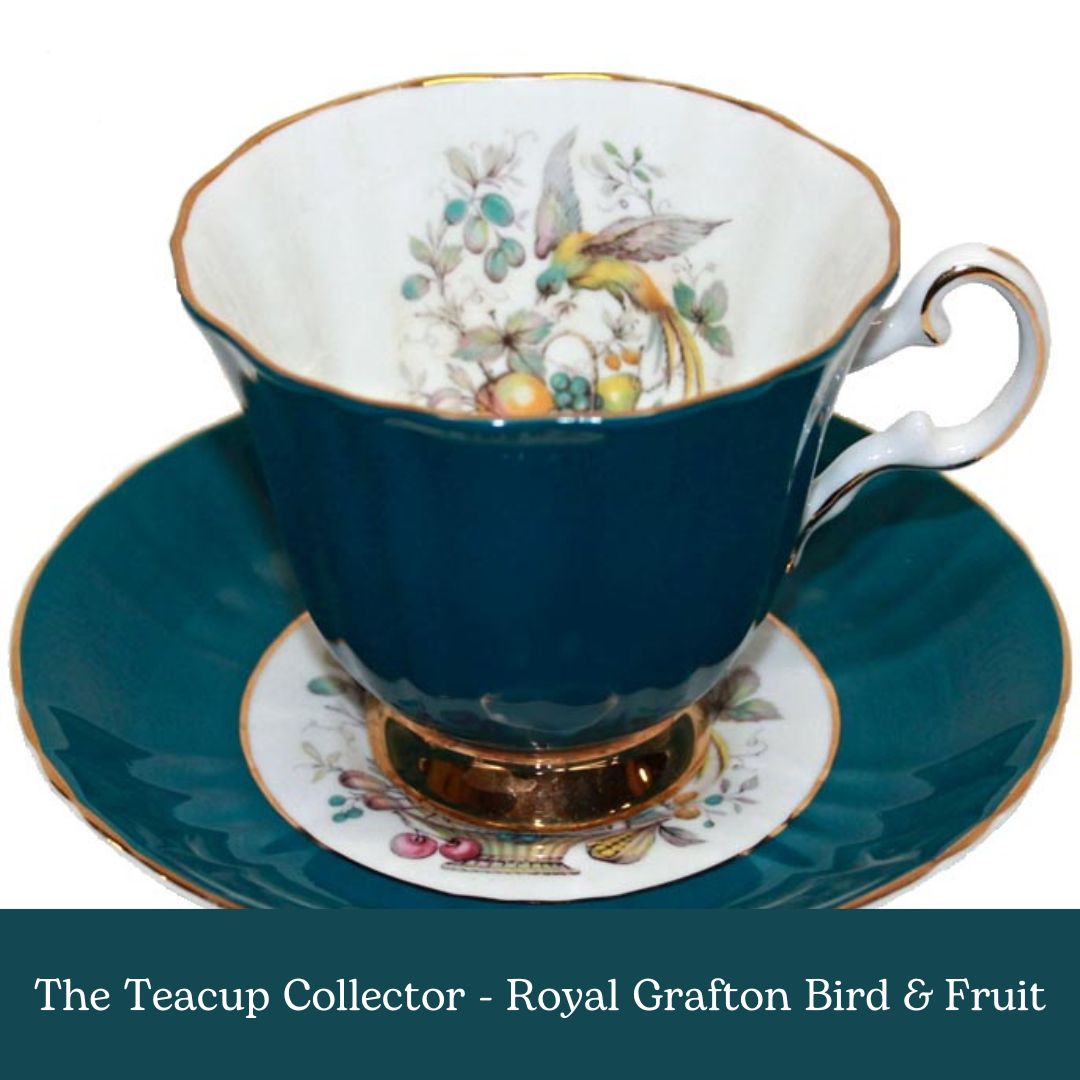 Royal Grafton Bird and Fruit Teacup SOCK SET  |  Vintage Teacup Collector Series  |  Choose Fingering or DK weight