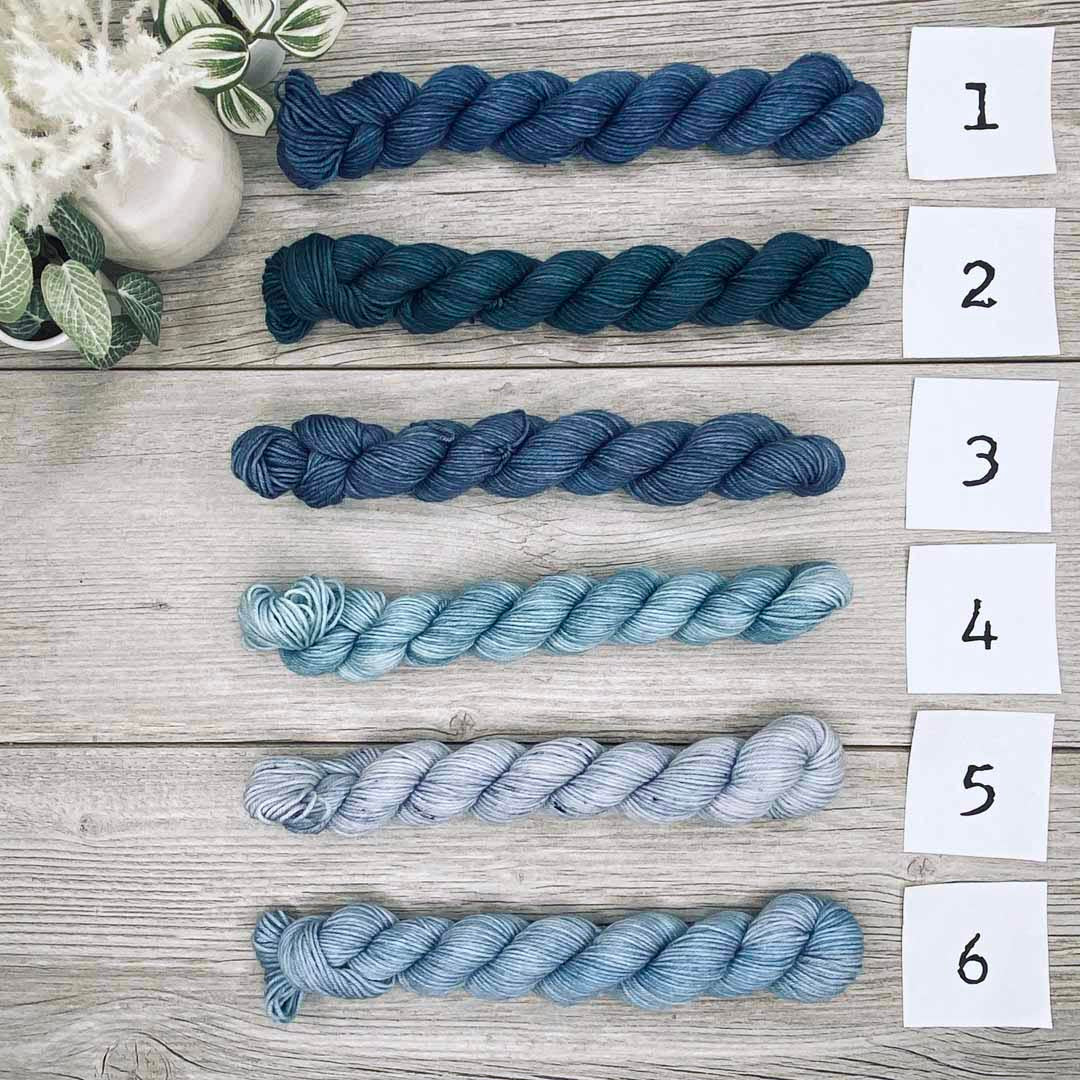 Mini Singles  |  Blue Choices  |  SHEEPISHsock  |  fingering weight