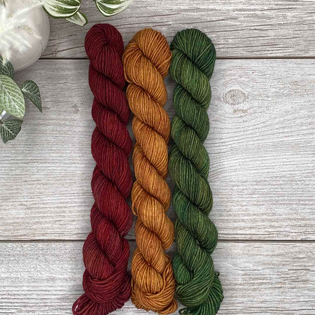 Christmas Stories - MINI skein set of 3  |  SHEEPISHsock  |  fingering weight