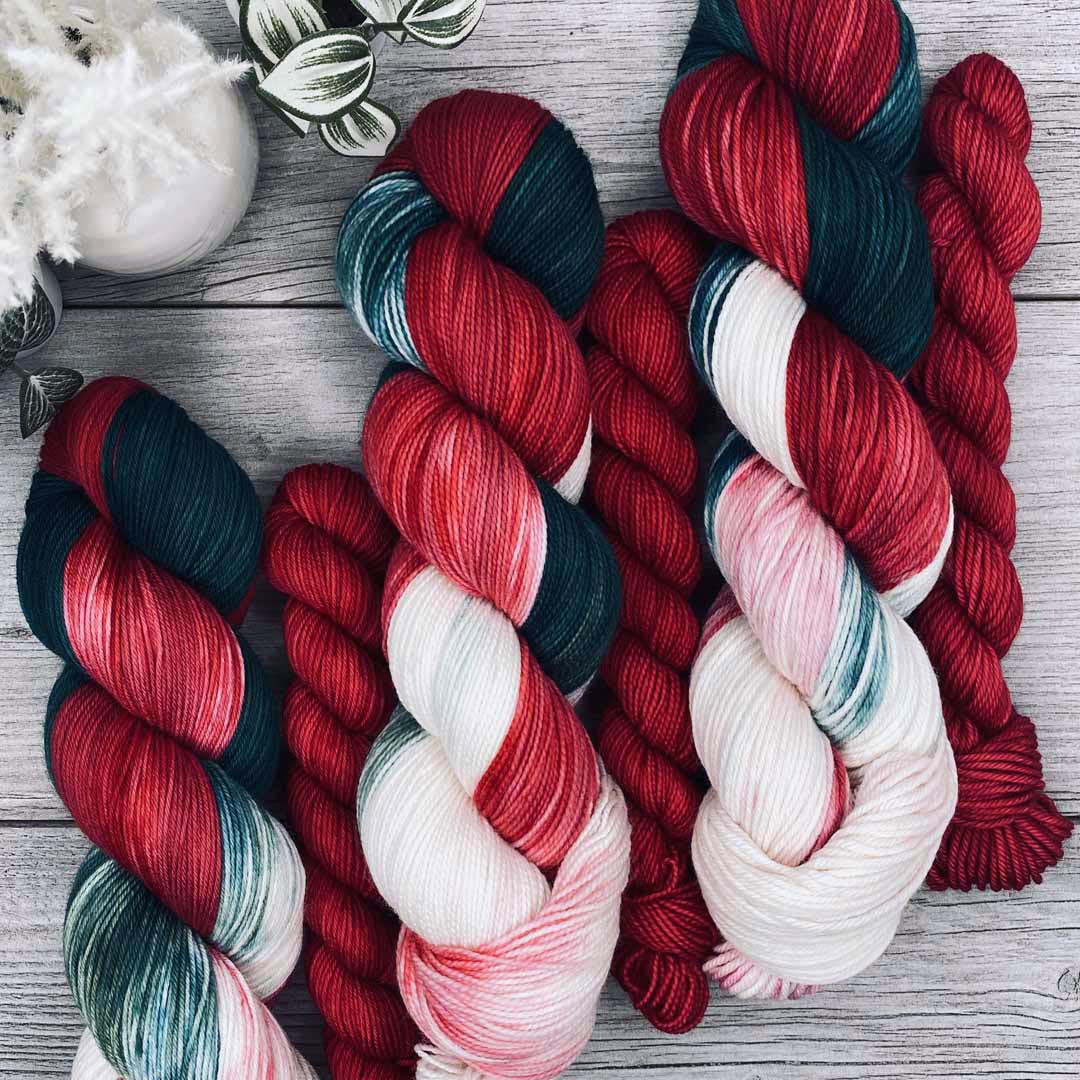 Christmas Taffy SOCK SET |  fingering weight  |  Christmas