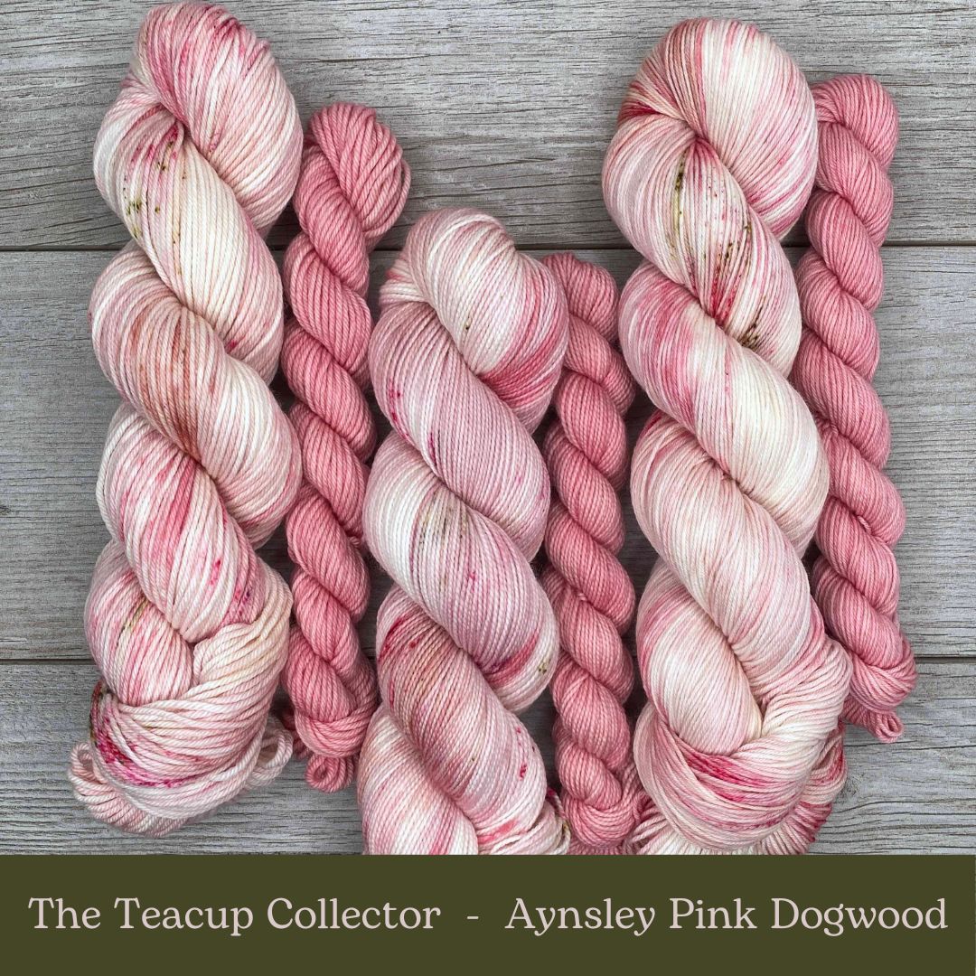 Aynsley Pink Dogwood SOCK SET  |  Vintage Teacup Collector Series  |  Choose Fingering or DK weight