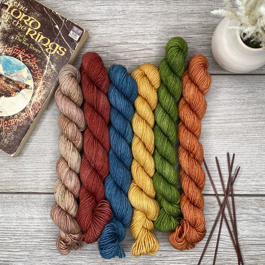 Wild Lands  - MINI skein set of 6  |  Tolkien &amp; Hobbit Inspired  |  SHEEPISHsock  |  fingering weight