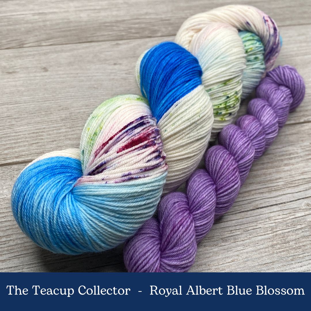 Royal Albert Blue Blossom SOCK SET  |  Vintage Teacup Collector Series  |  Choose Fingering or DK weight
