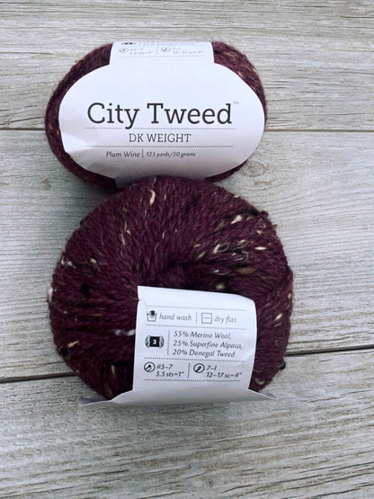 DESTASH  |  Knit Picks City Tweed - Plum Wine