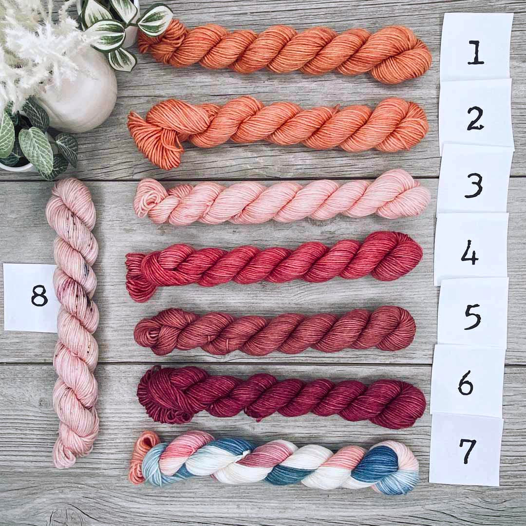Mini Singles  |  Pink &amp; Peach Choices  |  SHEEPISHsock  |  fingering weight