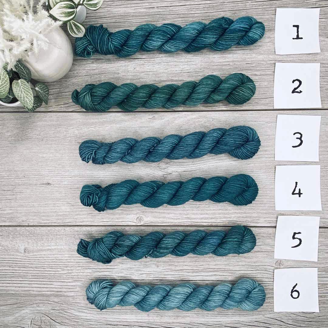 Mini Singles  |  Teal Choices  |  SHEEPISHsock  |  fingering weight