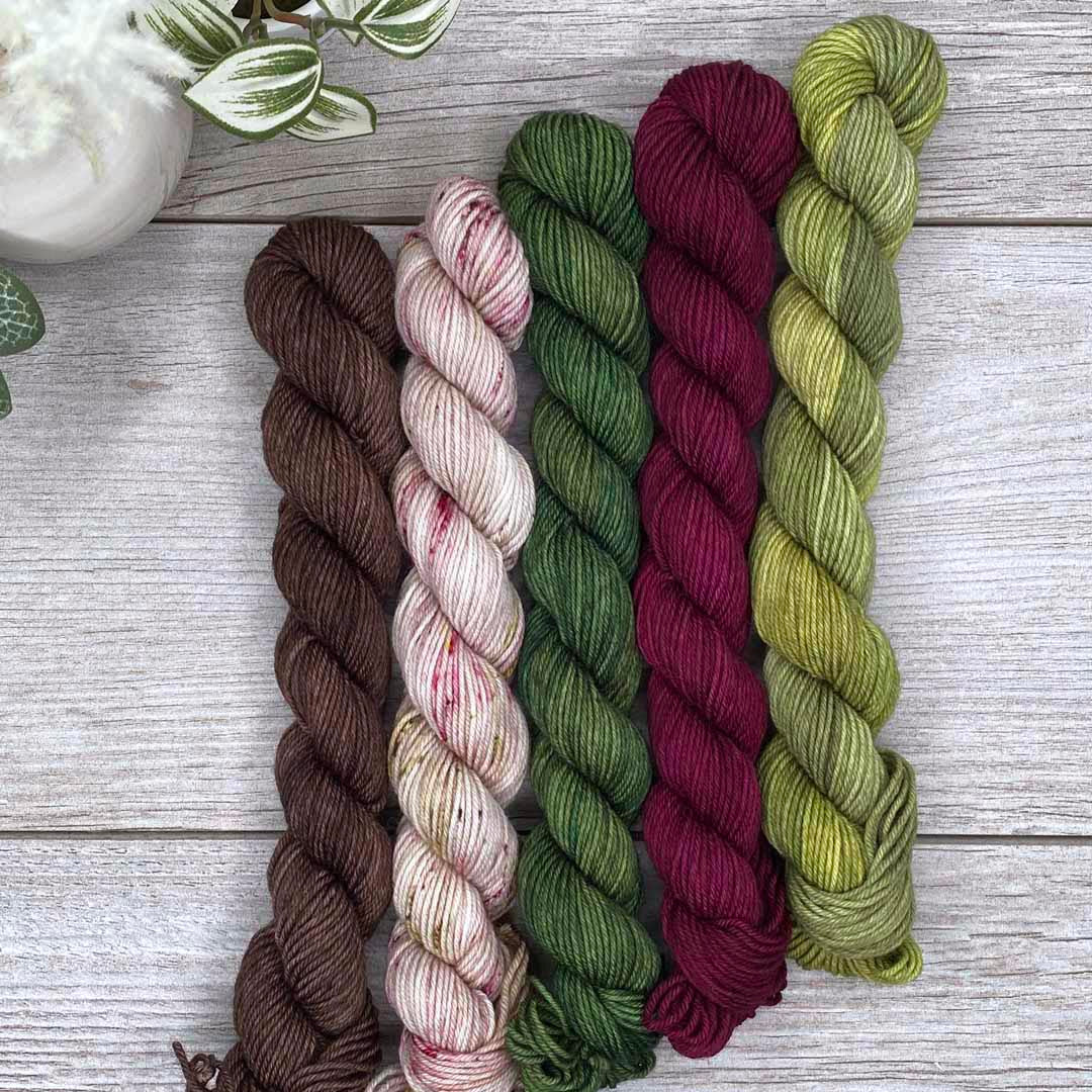 Christmas at Bag End - MINI skein set of 5   |  Hobbit &amp; Tolkien Inspired  |  SHEEPISHsock  |  fingering weight