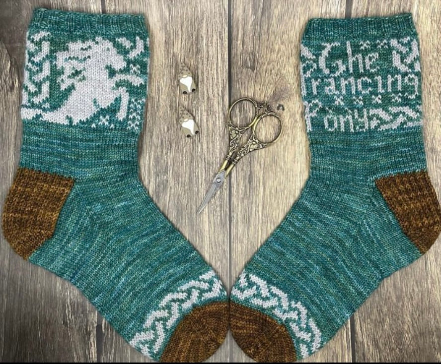 SOCK KIT for Prancing Pony Socks  |  Hobbit &amp; Tolkien Inspired  |  SHEEPISHsock  |  fingering weight - Path &amp; Rabbits